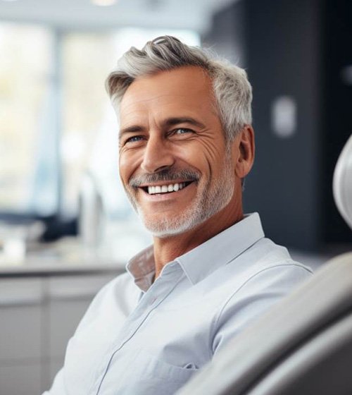 Portrait of happy male dental patient